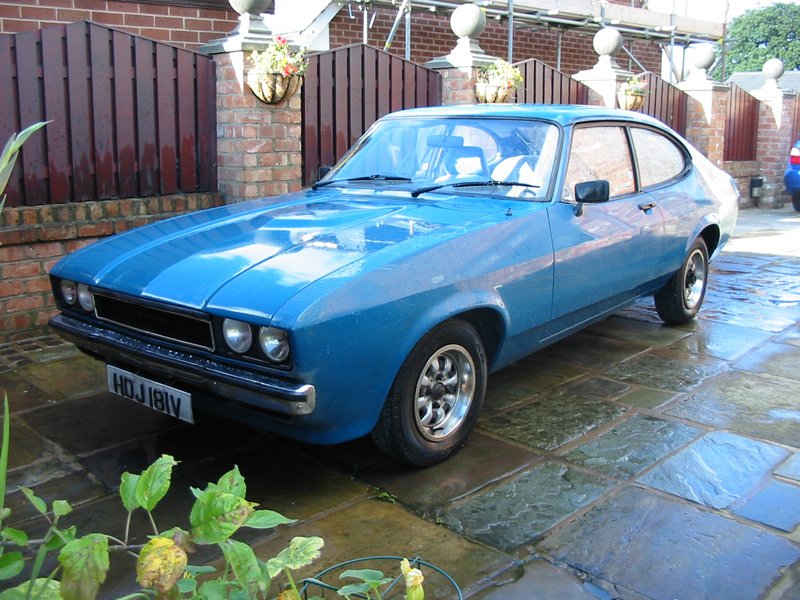 Corsican Blue in the sunshine Ford Capri Mk3 in Corsican Blue