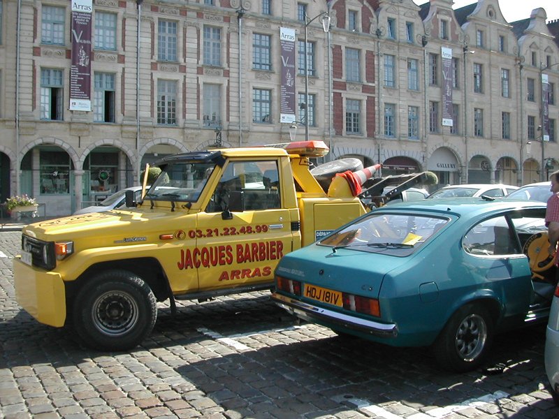 Jacques Barbier to the rescue Capri in Arras with Disklok and no key, Jacques Barbier recovery truck