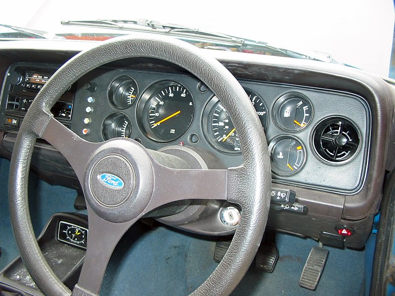 Capri dash after conversion to 6 six clock dash pod