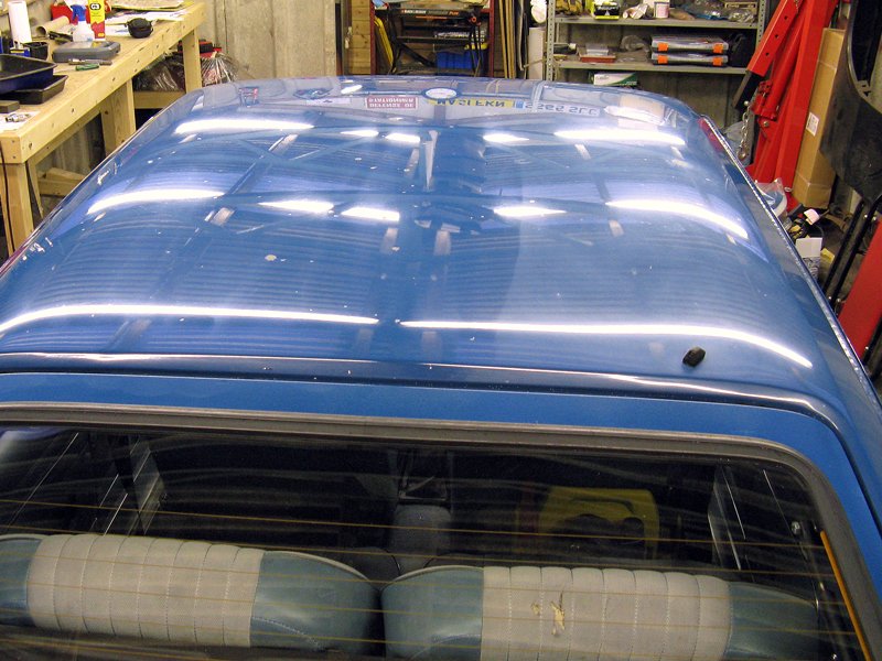 Part way through doing the roof of the Capri with Farecla G3