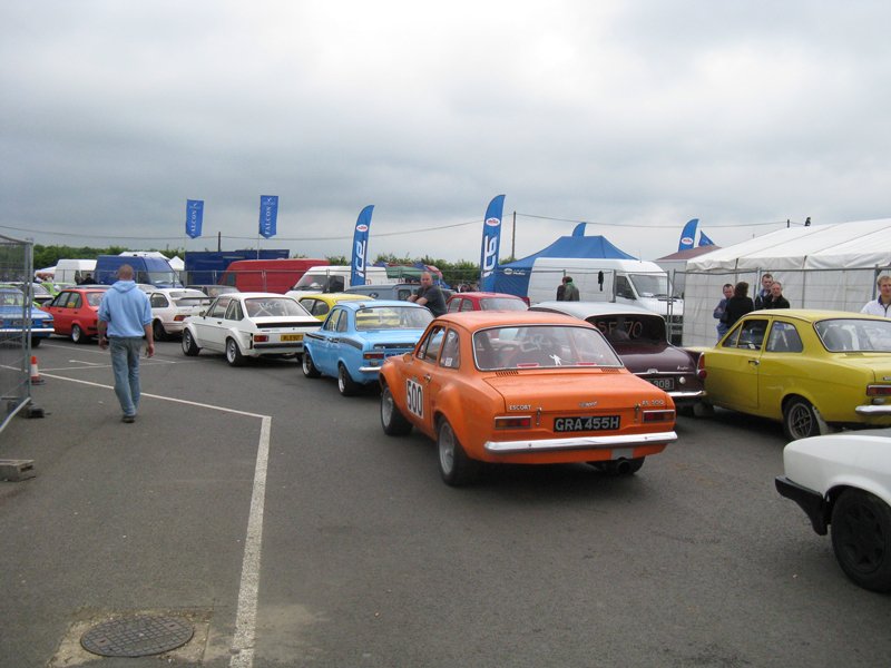 Switch the engine off and push every now and then Santa Pod traffic jam of Escorts, Anglias, Capris, Sierras